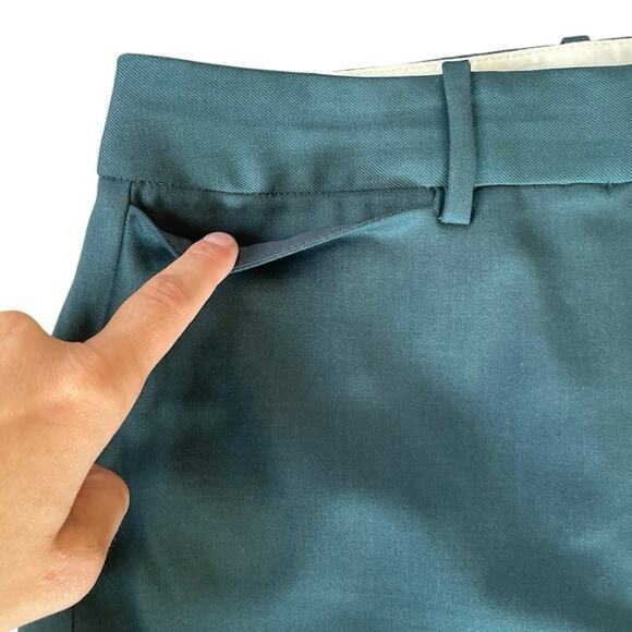 M.M. Lafleur The Smith Washable Wool Twill Pants in Blue Jade Size 6 Work Office - Picture 4 of 9